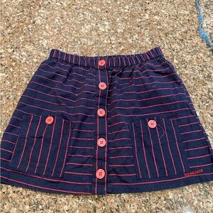 Ezekiel Navy and Coral Buttoned‎ Mini Skirt